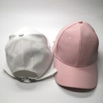 Solid color double buckle peaked cap/Pink