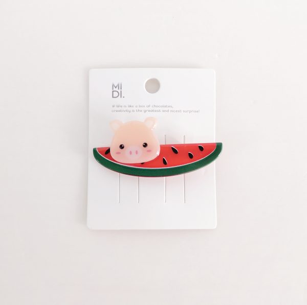 Watermelon bear children's hair clip