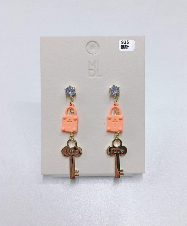 Orange fashionable earrings - Image 2